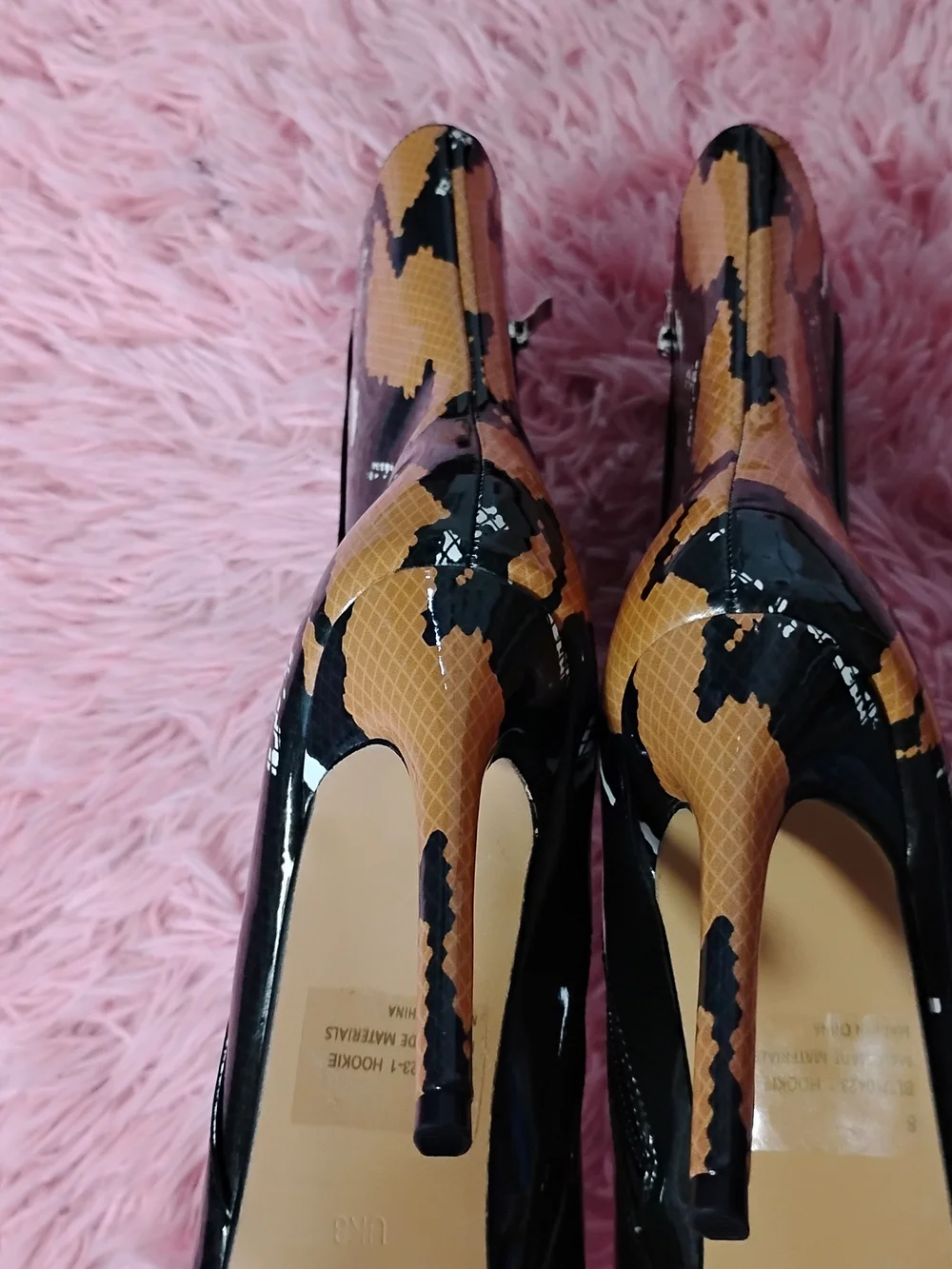 Ego Patent Snake Print Stiletto Ankle Boots Women's Size 8 – New